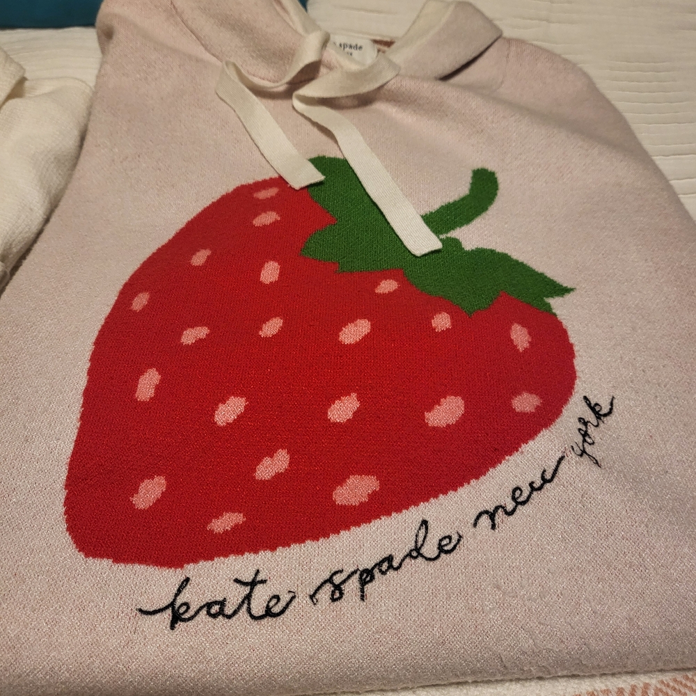 Kate Spade Pink Hoodie with Strawberry Design